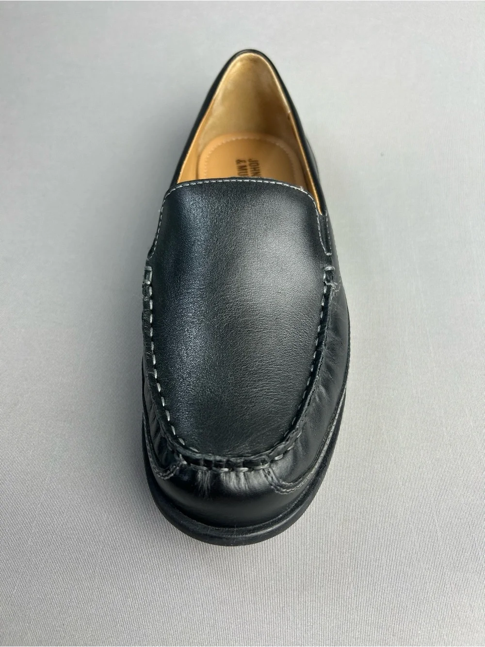 Johnston & Murphy Men’s 5.5 Teen Boys Black Leather Slip-On‎ Dress Shoes Loafers
